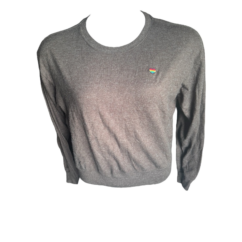 Spiritual Gangster Amour Rainbow Heart Pullover Sweater Brown